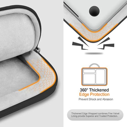 Lacdo 360° Protective 15.6 Inch Laptop Sleeve Case for Acer HP Lenovo Dell ASUS Laptop, Acer Aspire 15, HP Pavilion 15, Dell 15, Lenovo IdeaPad 15, ASUS ZenBook Computer Bag,Black - color: Black, size: 15.6 Inches