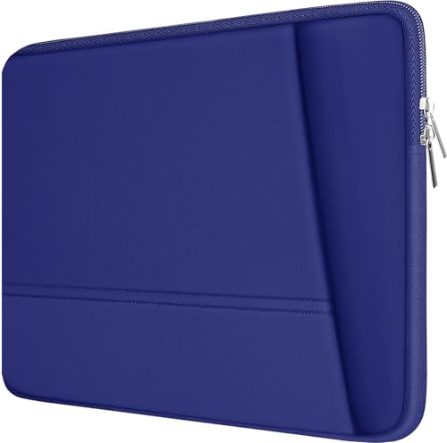 TEDNETGO 15.6 Inch Laptop Sleeve, Durable Neoprene Case with Pockets, Protective Carrying Bag for Dell, Lenovo, Asus, Blue - color: Blue, size: 15.6 Inch