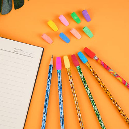 500 Pack Pencil Eraser Caps Pastel Colors Latex Free Pencil Pencil Eraser Toppers Arrowhead Caps Erasers for School Supplies,Deep Color - color: Deep Colour