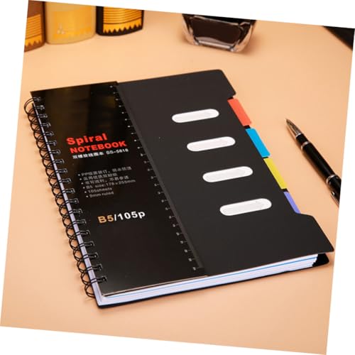 Luxshiny 2pcs A6 Spiral Notebooks 105-sheet Wide Ruled Memo Books with Tabs Spiral Bound Multi-subject Notepads for School Office Daily Planning
