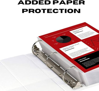 5 Inch 3 Ring Binder 2 Pack, Heavy Duty Locking D-Ring, Holds 950+ Sheets, PVC-Free, Assembled in USA, 8.5 x 11, Clear View Cover with Pockets, Customizable, Professional, White - Ring Binder Depot | Locking Rings, PVC-Free, Assembled in USA, 8.5 x 11, Cl