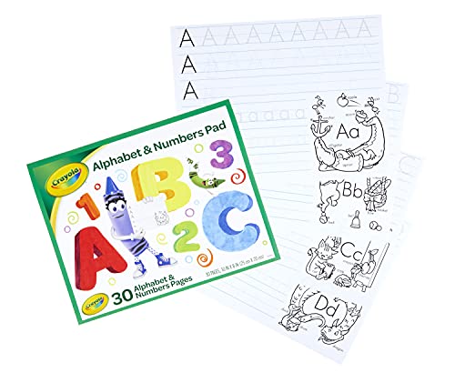 Crayola Alphabet Pad, Tracing Worksheets, 30 Pages, White, 10 x 8 Inches