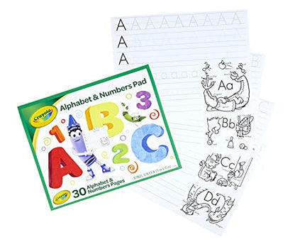 Crayola Alphabet Pad, Tracing Worksheets, 30 Pages, White, 10 x 8 Inches