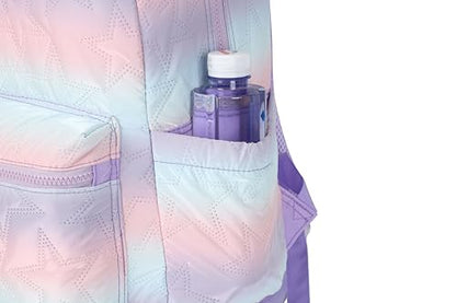 Rolling Backpack 17 inch with Lunch Bag Wheeled Laptop Backpack with wheels(QUILTED PURPLE) - color: Quilted Purple