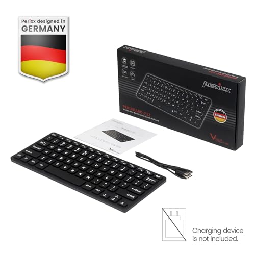 Perixx PERIBOARD-732B Wireless Backlit Mini Keyboard - X Type Scissor Keys - White Backlit - US English,Black,11950 - style: Wireless Backlit