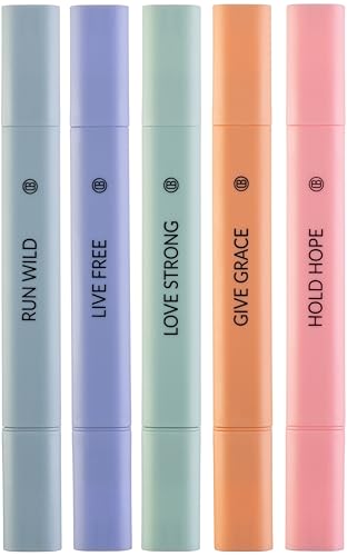 DIVERSEBEE Bible Highlighters Assorted Colors, 5 Pack No Bleed Dual Tip Aesthetic Pastel Highlighter Pens for Journaling, Note Taking, School, Bible Study Supplies and Accessories (Dawn) - color: Dawn