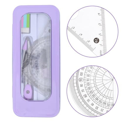 Artibetter Compass and Protractor Set for School Supplies Adjustable Compass and Easy to Use Design, Plastic and Metal Geometry Kit for Math Projects and Students