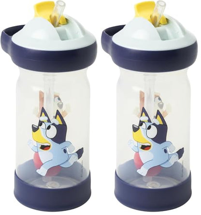 The First Years Bluey Sip & See Toddler Water Bottle - Includes Floating Charm - Toddler Cups with Straw - 12 Oz - Ages 24 Months and Up (Pack of 2) - size: 12 Ounces (Pack of 2)