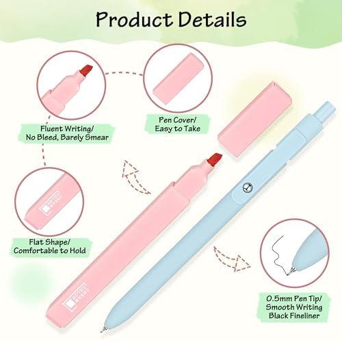 DazSpirit Bible Journaling Kit, Bible Study Supplies Set for Women & Men | 12 Pastel No Bleed Highlighters and 5 Black Pens & Laminated Tabs, Bible Essentials, Christian Gifts - color: Highlighters + Black Pens + Tabs