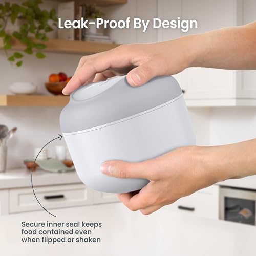 Bentgo Bowl - Insulated Leak-Resistant Bowl with Snack Compartment, Collapsible Utensils and Improved Easy-Grip Design for On-the-Go - Holds Soup, Rice, Cereal & More - BPA-Free, 21.2 oz (Gray) - color: Gray