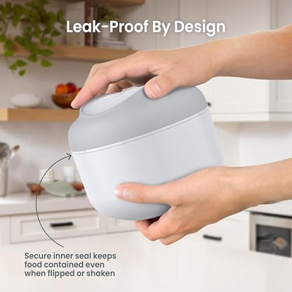 Bentgo Bowl - Insulated Leak-Resistant Bowl with Snack Compartment, Collapsible Utensils and Improved Easy-Grip Design for On-the-Go - Holds Soup, Rice, Cereal & More - BPA-Free, 21.2 oz (Gray) - color: Gray