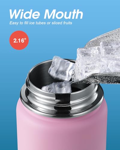 Coolflask 24 oz Insulated Water Bottle with Straw & 3 Leakproof Lids | Water Flask Stainless Steel Triple-Wall Vacuum, Cupholder Friendly, Cold 48+h, Dishwasher Safe, Non-BPA, for Gym & Hiking - color: Bubblegum Princess, size: 24 Ounces
