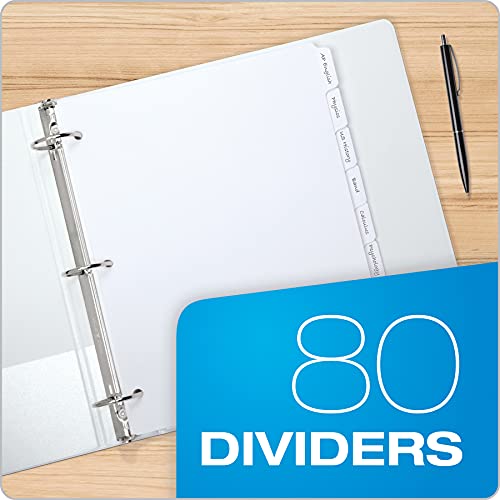 Oxford Binder Dividers for 3 Ring Binders, 10 Pack, 8-Tab Dividers, Write On Tabs, White Paper, 80 Total - size: 8-Tab, 10 Sets