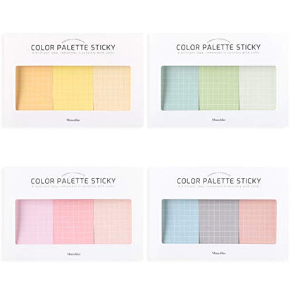 Monolike Color Palette Sticky Grid 300 C Set 4p - Self-Adhesive Memo Pad 30 Sheets - color: Grid 300 C