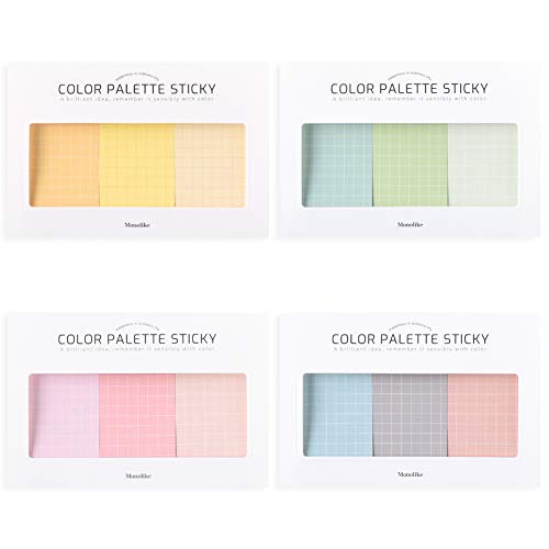 Monolike Color Palette Sticky Grid 300 C Set 4p - Self-Adhesive Memo Pad 30 Sheets - color: Grid 300 C