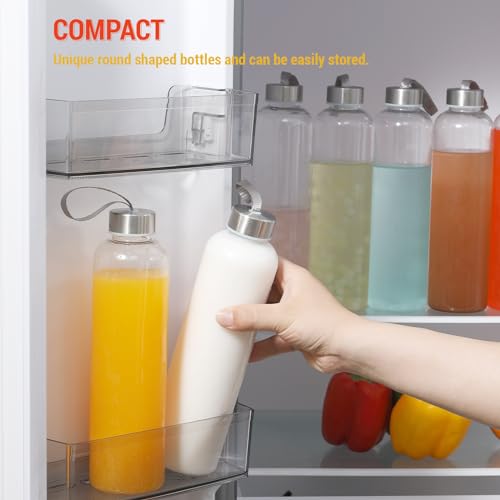 novelinks 27 OZ Plastic Water Bottles Reusable Water Bottles with Airtight Juice Bottle with Stainless Steel Lids for Eco-Friendly Travel Drinks and Beverages,6 Pack