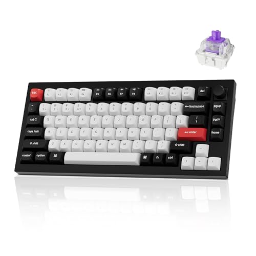 Keychron Q1 HE Wireless Custom Magnetic Keyboard, QMK Launcher | Rapid Trigger 2.4 GHz & Bluetooth 5.2 with Gateron Double-Rail Magnetic Switch for Mac Windows Linux (Hot-swappable) - color: Black