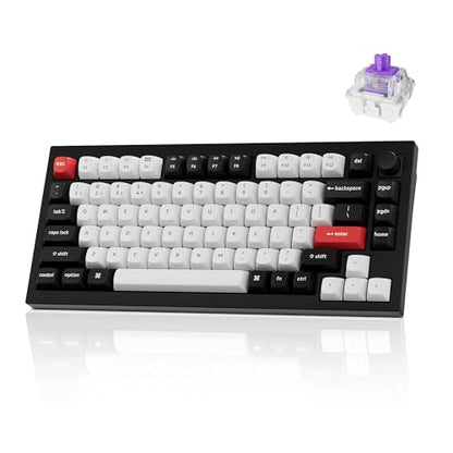 Keychron Q1 HE Wireless Custom Magnetic Keyboard, QMK Launcher | Rapid Trigger 2.4 GHz & Bluetooth 5.2 with Gateron Double-Rail Magnetic Switch for Mac Windows Linux (Hot-swappable) - color: Black