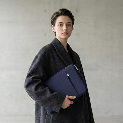 13 Inch Laptop Sleeve Case for MacBook Air 13.6" & MacBook Pro 13.3" | with Handle, WaterProof, with Accessory Pocket, Scratch-resistant, Soft Velvet Lining, for Travel,Home,Office(Indigo) - color: Deep Blue