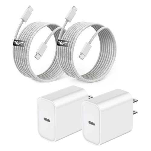 USB C Charger for iPhone Charger Fast Charging,[Apple MFi Certified] Type C Fast Wall Chargers Block Adapter 10FT USB C to C Woven Cable for iPhone 17ProMax/17 Pro/17e/Air/17/16 ProMax/16Pro/15,iPad
