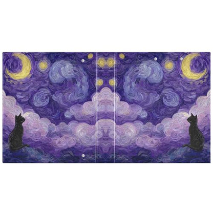 Cat 3 Ring Binder Oil Painting Sky 1.5 inch Binders Three Ring Binders with Clipboard Hold 200 Sheets for Office Supplies - color: Oil Painting Sky Cat