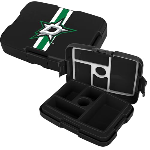 FOCO NHL Unisex-Adult Officially Licensed Team Color Stripe Primary Logo Hockey Leak Proof 5 Compartment Bento Lunch Box - Dallas Stars - color: Dallas Stars