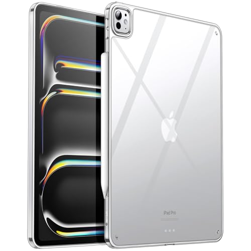 JETech Clear Case for iPad Pro 13-Inch M5/M4 (2025/2024), Anti-Yellowing Transparent Shockproof Slim Tablet Back Cover with Hard PC Back and Soft TPU Bumper - size: iPadPro13(2025/2024)