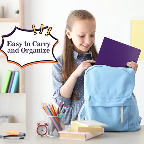 60-Pack Plastic Folders with Pockets and Prongs, 2-Pocket Poly Folders with 3 Fasteners Holds 8-1/2" x 11" Paper for School/Office/Home, Purple - color: Purple, size: 60-Pack