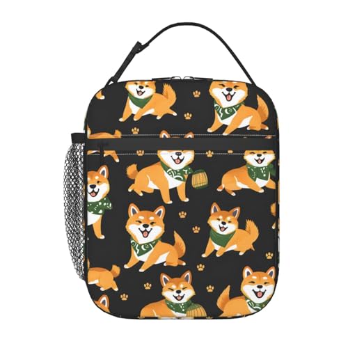Cute Dog Lunch Box for Kids,Puppy Insulated Bag for Student,Pet Lovers Reusable Thermal Insulation Cooler Tote Bags for School Work Picnic Camping Outdoor Gifts (Corgi) - color: Corgi