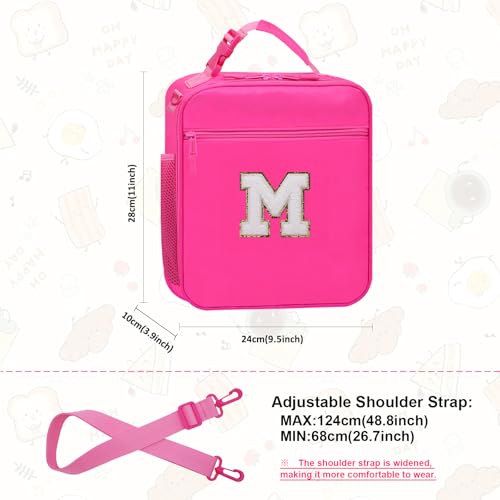 Lunch Box for Kids School Lunch Bag for Girls Teen Womens Work Travel Picnic Food Containers Cooler Carrier,Cute Large Insulated Lunch Tote Bags with Water Bottle Pocket Handheld Strap Pink M - color: 06-Pink M