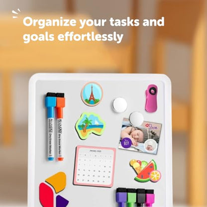 kedudes 11x14 Magnetic Dry Erase White Board - Mini Refrigerator Whiteboard Set - Lightweight Small Personal Memo Boards with 6 Markers - Smooth Surface and Eraser Caps - Fridge and Wall Mountable - size: 11" x 14" with 6 Markers