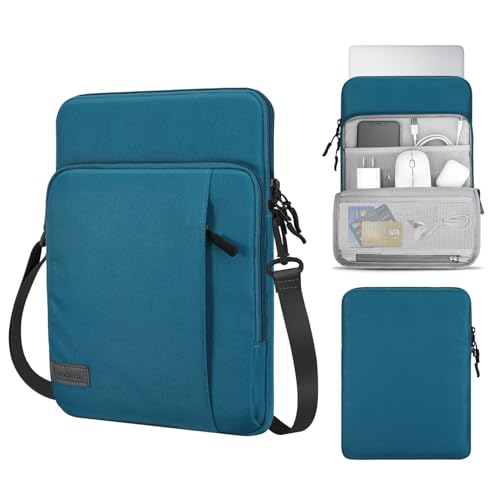 MoKo 13.3-14 Inch Laptop Sleeve Bag Carrying Case with Accessory Pocket | Fits MacBook Pro 14-inch M3/M2, MacBook Pro 13-inch M2/M1, MacBook Air 13.6-inch M2 and Surface Pro 9/8 13-inch, Peacock Blue - color: Peacock Blue, size: 13.3-14 Inch