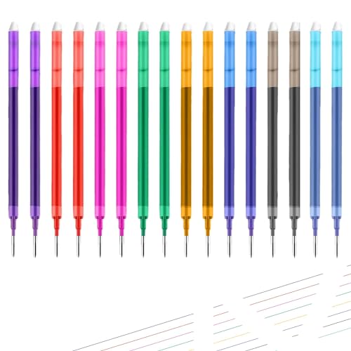 0.7 mm Erasable Gel Ink Pen Refills Compatible with Frixion Friction, Smooth Writing Multicolor Retractable Fine Point Pen Refill for School Office Home Art (8 Colors, 16) - style: 8 Colors