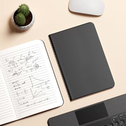 12 Pack College Ruled Notebook Journals Bulk, Lined Paper, 60 Page, 5.5x8.3 inch, A5, Travel Journal Set for Travelers, Students, Church, Office, Writing Diary Subject Notebooks Planner, Black - color: Black