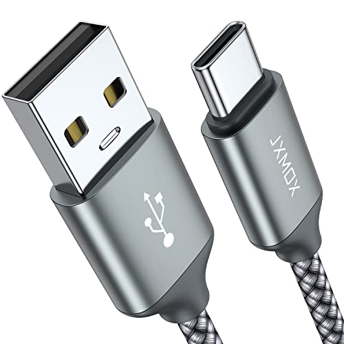 JXMOX USB C Cable,USB A to Type C 3A Fast Charging (10ft 2-Pack) Long Charger Cord for iPhone 15 16 17 Pro Max,Samsung Galaxy S25 S24 S23 S22 S21 Ultra,Note 9 10+,A11 A20 A50 A51 A60 A71,Moto Z2 Z3 - color: Grey, size: 10ft