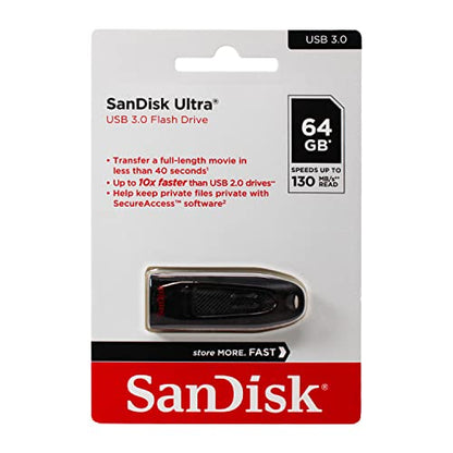 SanDisk 64GB Ultra USB 3.0 Flash Drive - SDCZ48-064G-UAM46 - size: 64GB