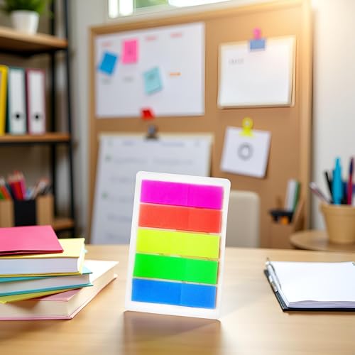Flags Index Tabs - 5 Colors Sticky Notes Writable Labels Page, Creative Marker Bookmarks Text Highlighter Strips, Stationery Supplies for Home, School and Office 100Pcs