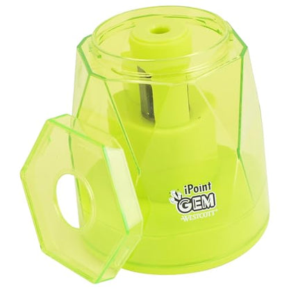 Westcott iPoint® GEM Battery Pencil Sharpener, Neon Green (00577) - color: Neon Green