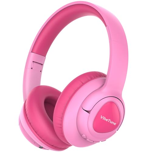 VibeTune Kids Bluetooth Headphones, 60H Playtime, Volume Limited 85/94dB, Bluetooth 5.4, Type-C Fast Charging, Foldable Wireless Headphones for Kids, Toddler Headsets with HD Mic-Pink - color: Pink