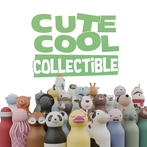 asobu Bestie Bottle Insulated Stainless Steel Water Bottle with Detachable Soft Animal Head Fun Drinking For Kids and Teens with Flexible Reusable Straw 16 Ounce (Koala) - color: FINN THE KOALA