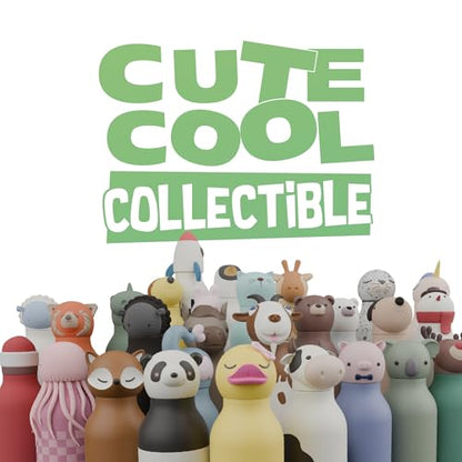 asobu Bestie Bottle Insulated Stainless Steel Water Bottle with Detachable Soft Animal Head Fun Drinking For Kids and Teens with Flexible Reusable Straw 16 Ounce (Koala) - color: FINN THE KOALA
