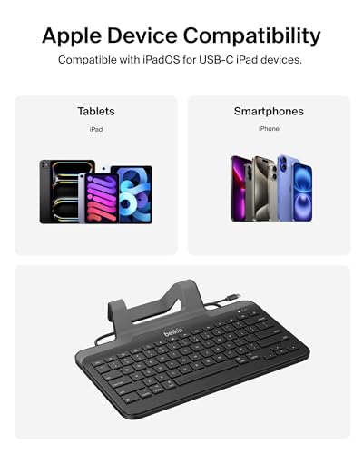 Belkin B2B130 Wired Tablet Keyboard with Stand and Lightning Connector for iPad - style: Lightning Connector w/ Stand