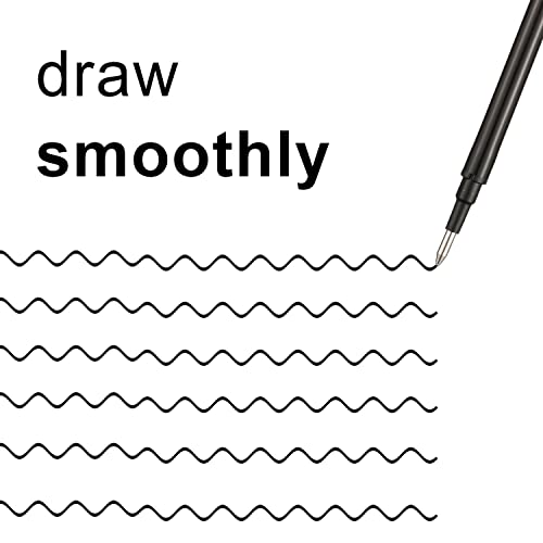 Zonon 24 Pcs 0.7mm Erasable Gel Ink Pen Refills Compatible with Frixion Friction Gel Ink Refills Medium Fine Point Erasable Pens Lead for Writing Planner and Crossword Puzzles(Black) - color: Black