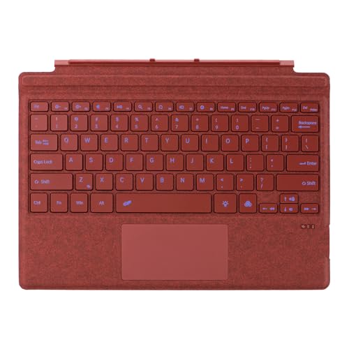 Type Cover for Microsoft Surface Pro 7+ / Pro 7/6 / 5/4 / 3, 12.3 inch, Ultra-Slim Wireless Bluetooth Tablet Keyboard with Multi Touchpad (Poppy Red) - color: Poppy Red