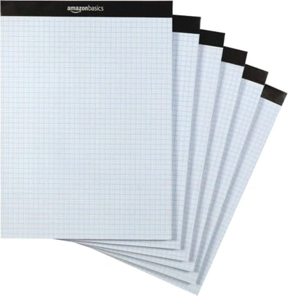Amazon Basics Quad-Ruled Graph Paper Pad, 4x4 Grid, Perforated Sheets, Letter Size 8.5" x 11", White, 100 Sheets per Pad, (Pack of 36) - size: 36 Pack