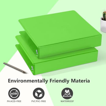 ViVin Sturdy 1.5 Inch 3 Ring Binder with Pockets, Slant-D Ring, PVC-Free, Customizable Clear View Binder,Holds 350 Sheets of 8.5" x 11" Paper, 6 Pack (Ivy Green) - color: Ivy Green, size: 1.5 Inch