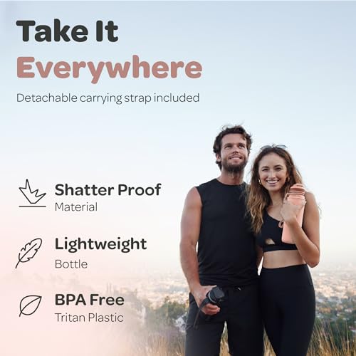 Hydracy Water Bottle with Time Marker -Large 32oz BPA Free & No Sweat Sleeve -Leak Proof Gym Bottle with Fruit Infuser Strainer & Times to Drink -Ideal for Fitness Sports & Outdoors | BPA-Free Tritan, Leakproof Flip-Top Lid,No-Sweat Sleeve,Carry Strap,Dai