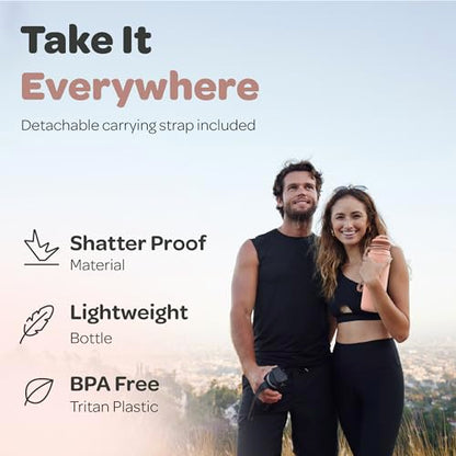 Hydracy Water Bottle with Time Marker -Large 32oz BPA Free & No Sweat Sleeve -Leak Proof Gym Bottle with Fruit Infuser Strainer & Times to Drink -Ideal for Fitness Sports & Outdoors | BPA-Free Tritan, Leakproof Flip-Top Lid,No-Sweat Sleeve,Carry Strap,Dai