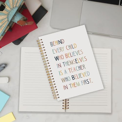 Trendy Teachers Spiral Notebooks, End of Year Teacher Gifts Journal for Writing, Teacher Appreciation Gifts Notebook for Note Taking, Teachers Office Supplies, 5.5x8.3 Inch - color: Trendy Teachers Spiral