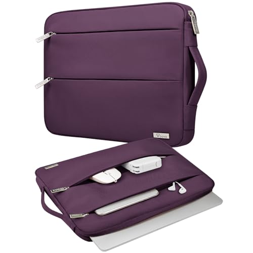 Voova Laptop Sleeve Carrying Case 13 13.6 Inch Compatible with MacBook Air 13 M1/M2/M3/M4, MacBook Pro 13/14, IPad Pro 13, Waterproof Slim Computer Cover Bag, Dark Purple - color: Dark Purple, size: 12.6-13.6 Inch